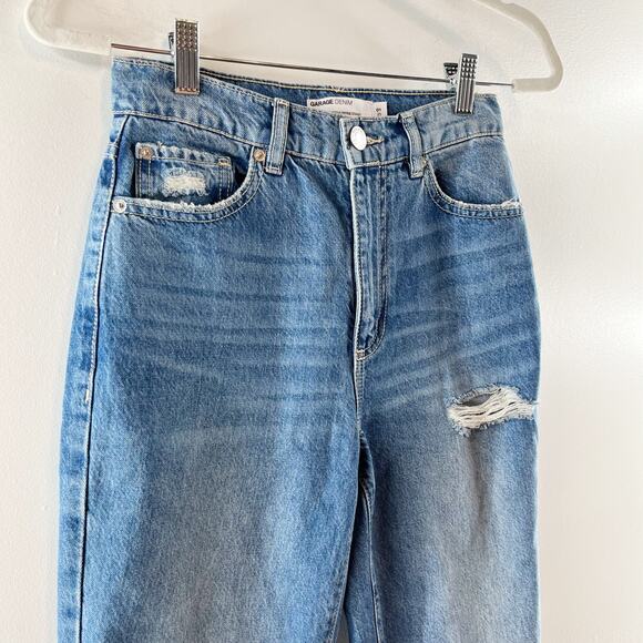 Garage Denim Hi-Rise 100% Cotton Vintage Straight Ripped Jean Ollie Wash 0 / 25 - Picture 7 of 9